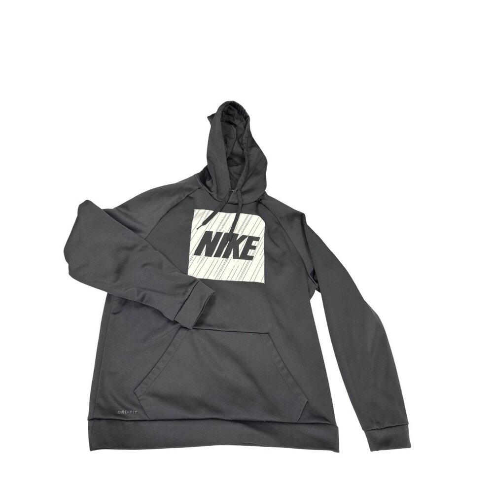 Nike Dri-Fit Black Polyester Mens Hooded Sweatshirt L SKU 7125